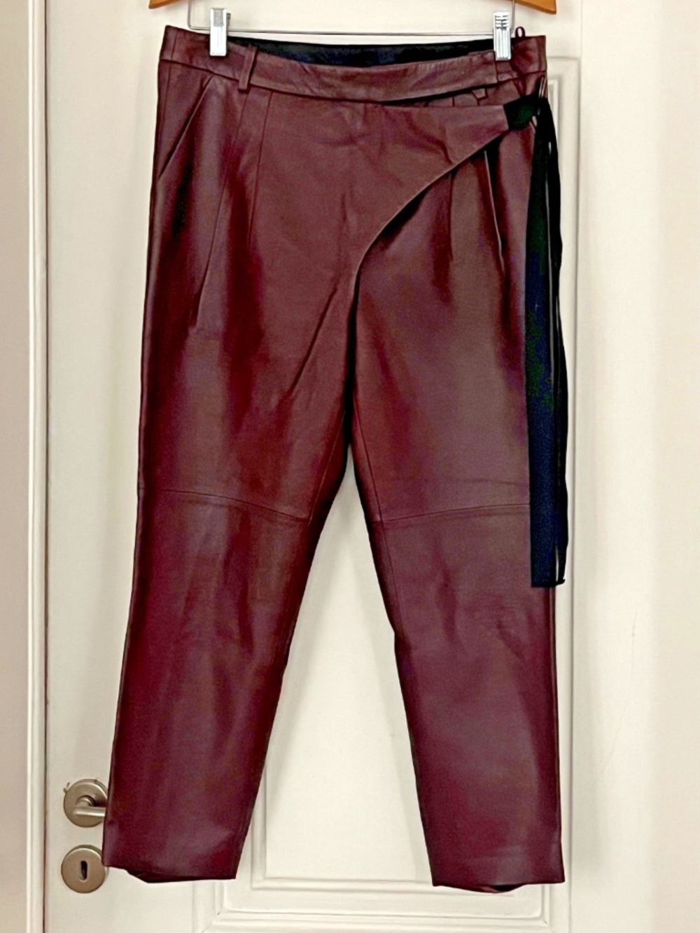 Pants, Soft Leather, Ribbon Embellishment